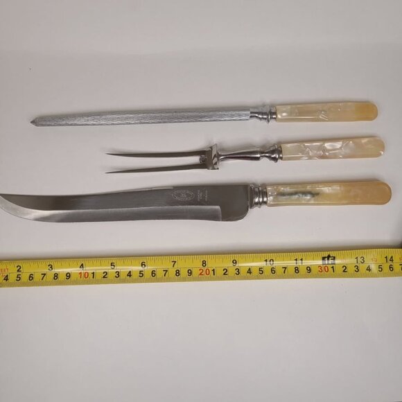 Vintage Carving Set Atkinson Bros Sheffield England Stainless Steel - Picture 3 of 10